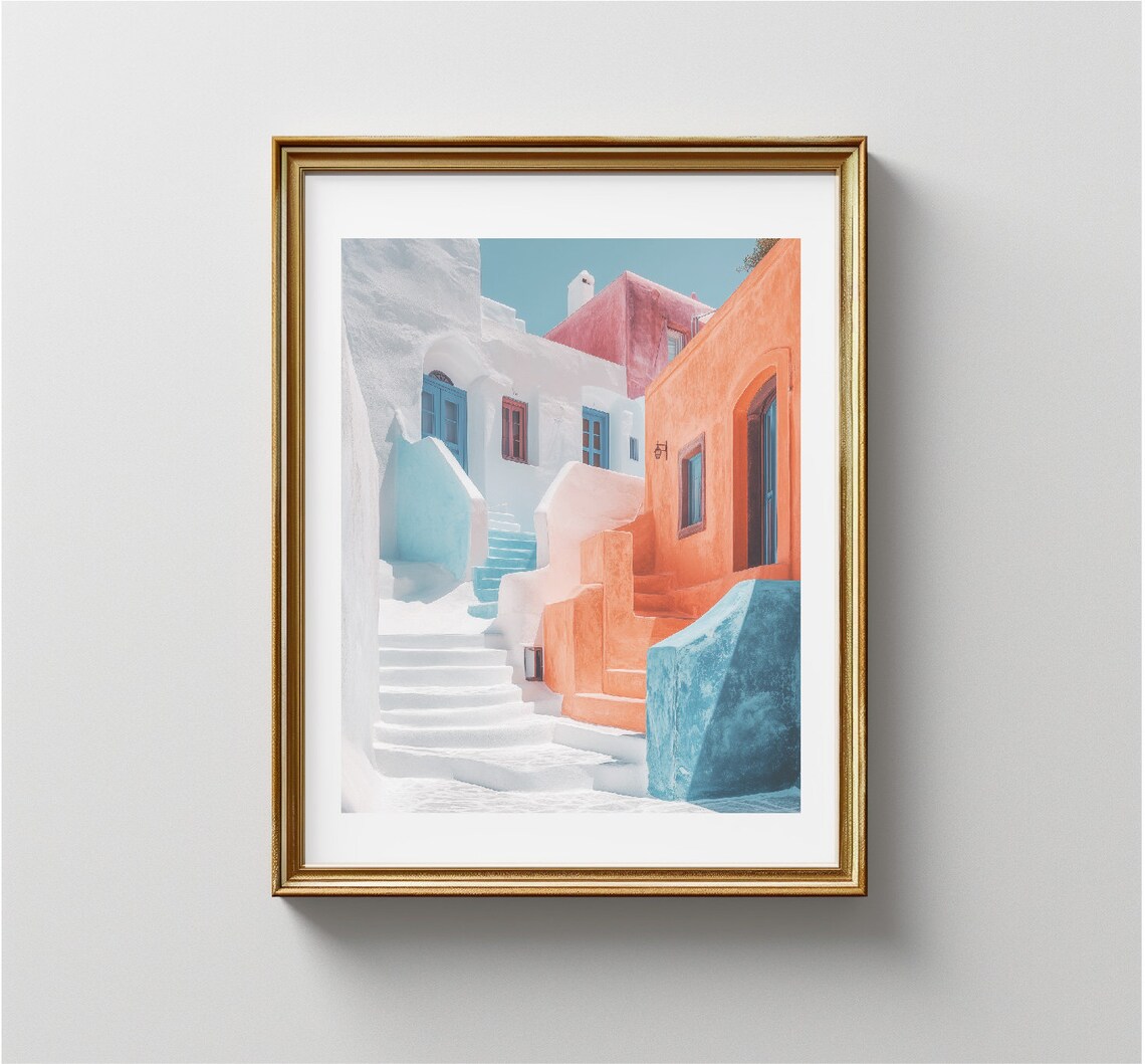 Santorini Street Illustration, Greek Architecture - Image 3