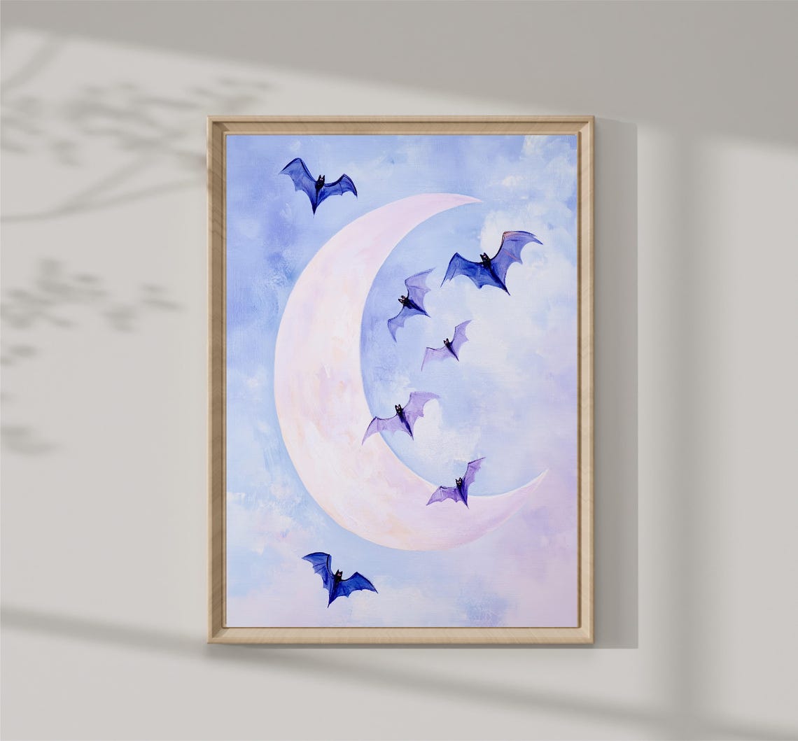 Bats Halloween Wall Decor Art Print