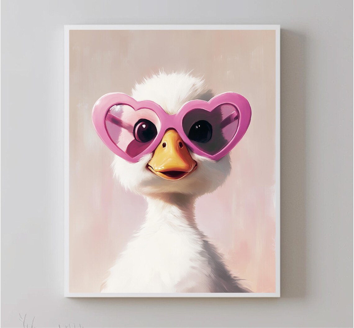Pastel Duck Painting Animal Art Print, Kids Room Decor - Image 5