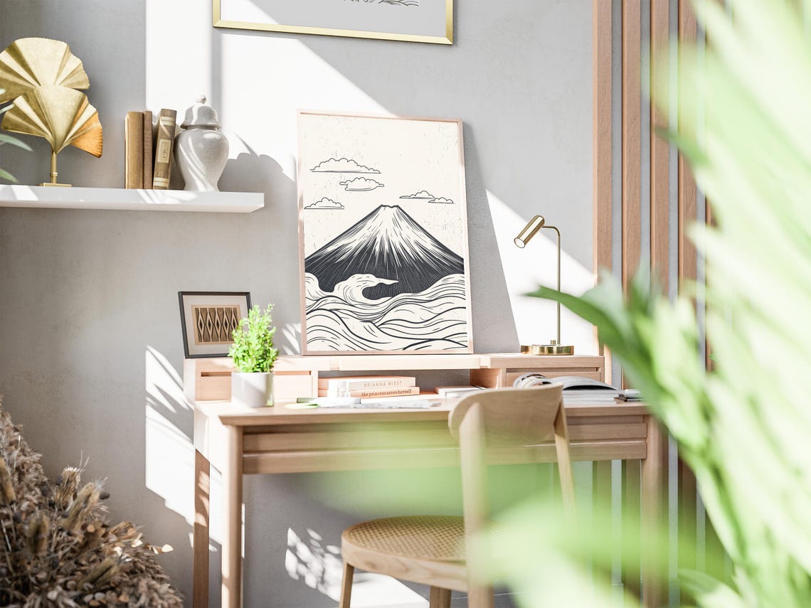 Mount Fuji Japanese Minimalist Poster, Zen Mountain - Image 2