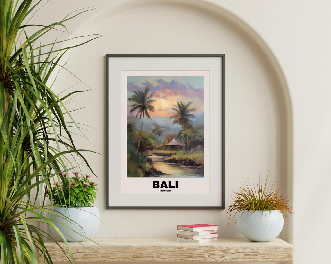 Bali Scenic Travel Poster, Balinese Art - Image 3
