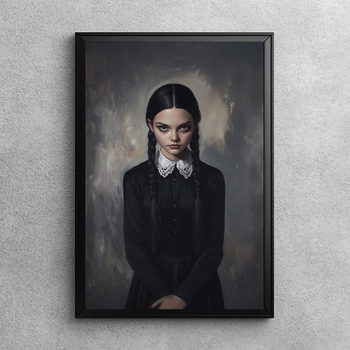 Gothic Girl Dark Academia Vintage Art Print