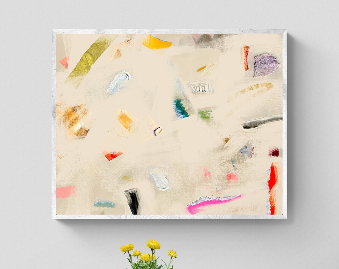 Beige Cream Abstract Painting Art Print, Modern Wall Art - Image 5