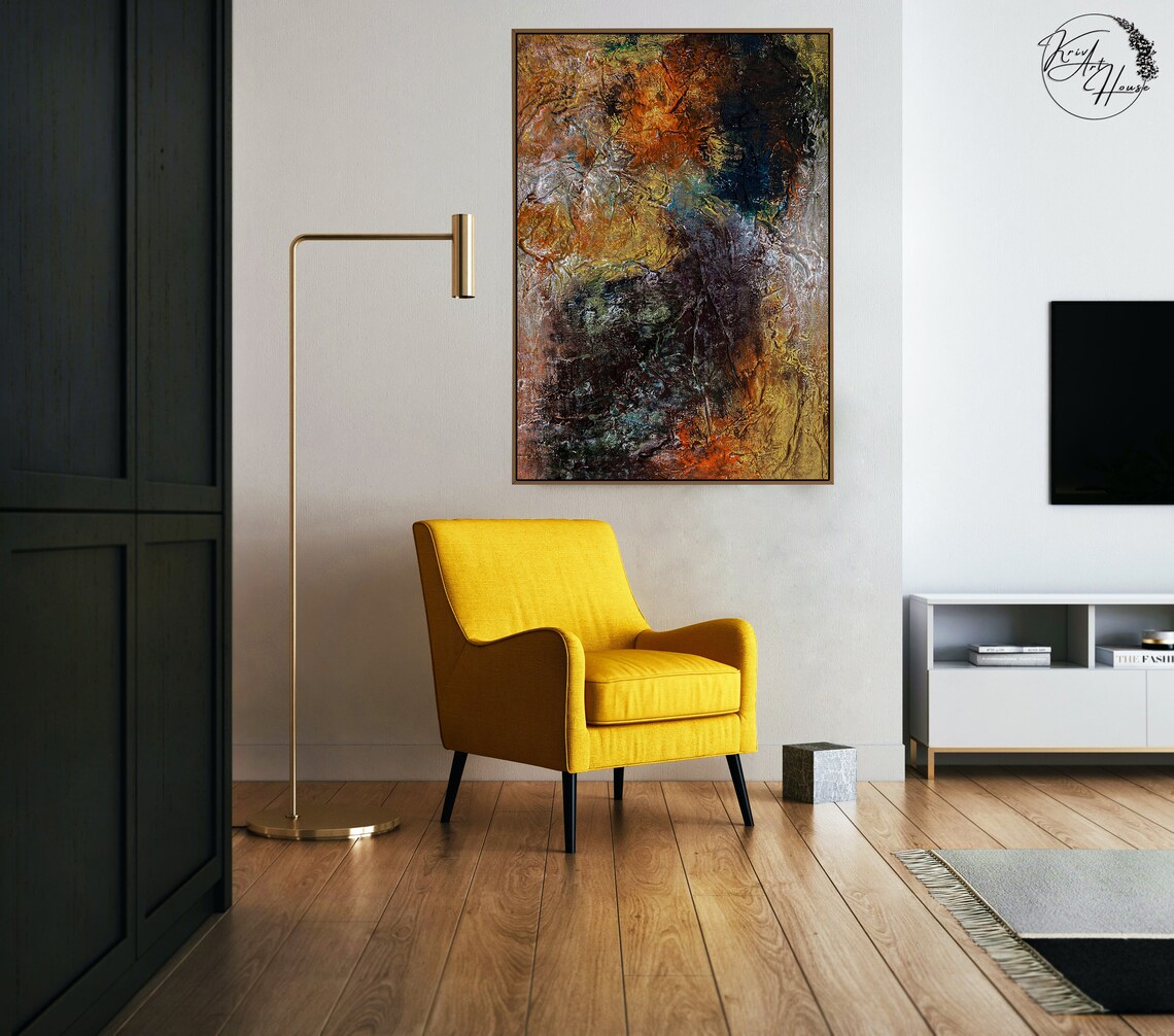 Modern Abstract Painting, Neutral Wall Art Print - Image 3