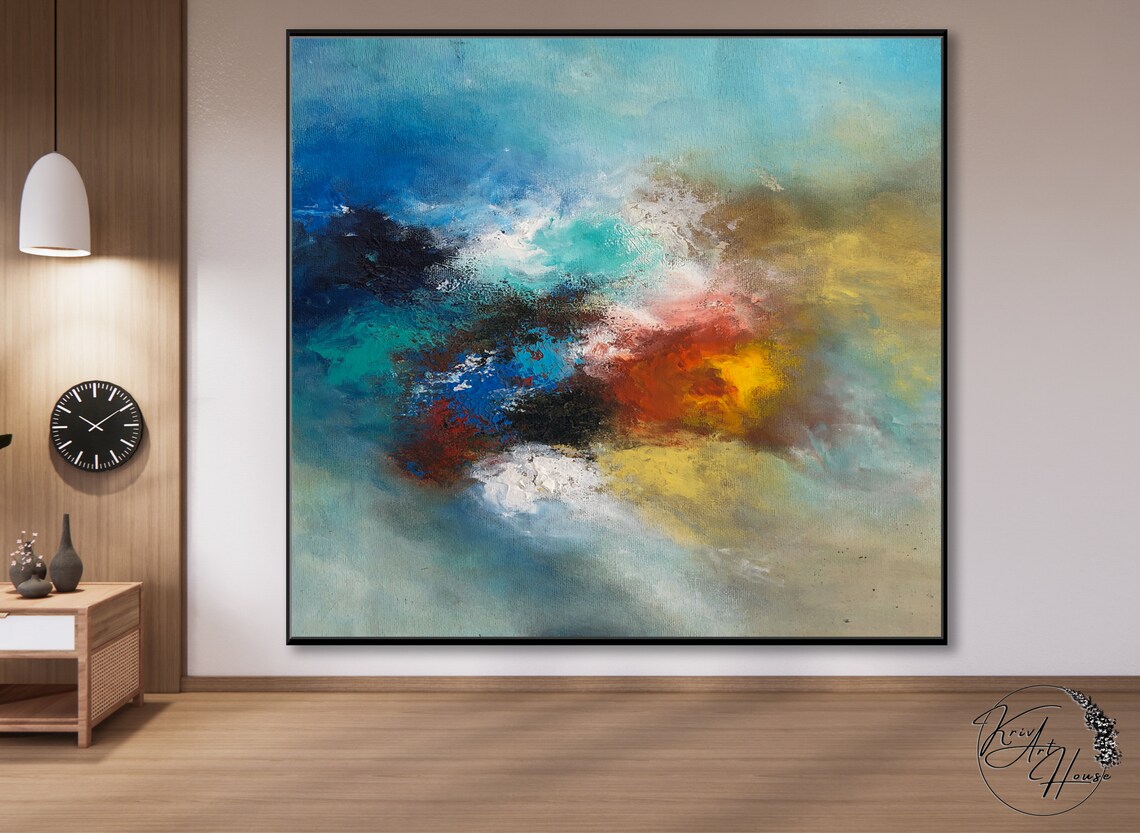 Colorful Abstract Textured Wall Art Poster Print - Image 2