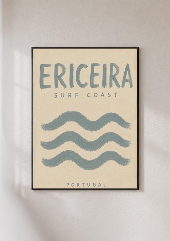 Ericeira Surf Coast Portugal Vintage Poster Print