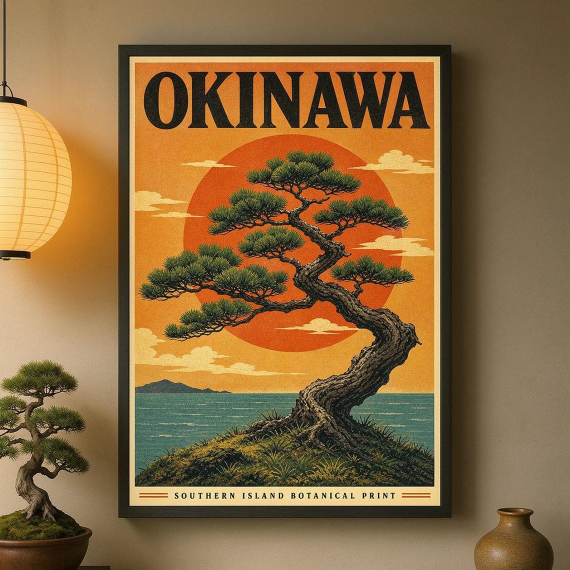 Okinawa Botanical Heritage Print Japanese Pine Tree Wall Art