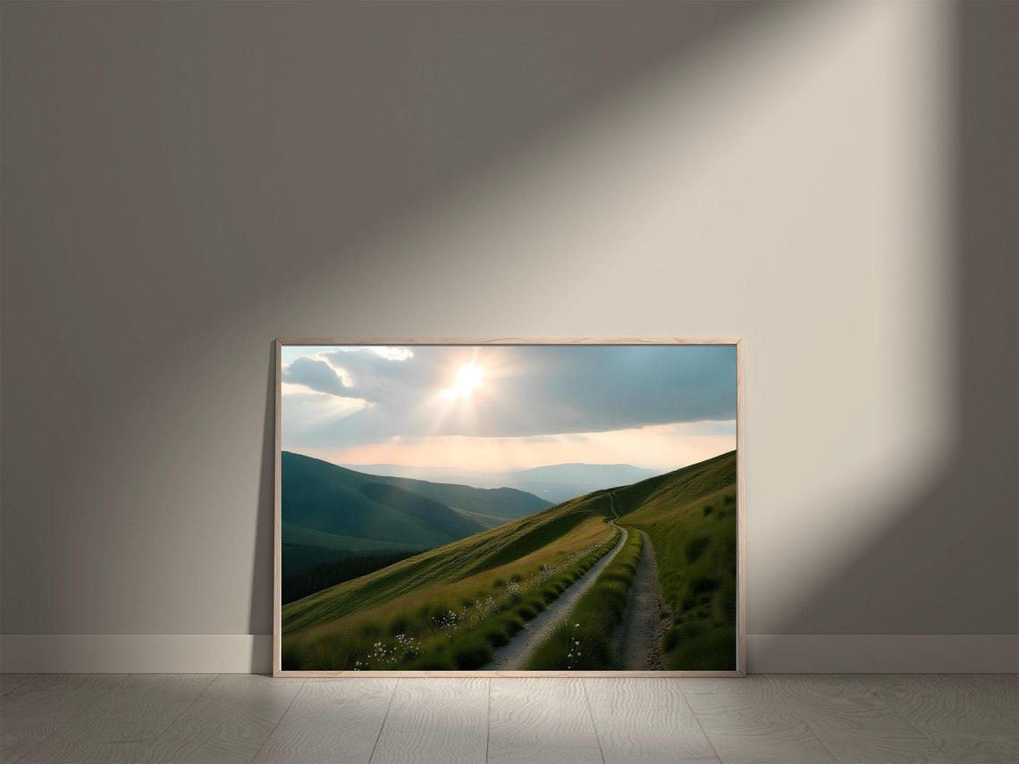 Breathtaking Mountain Path Wall Art Serene Landscape Photography Nature Sunset Scenic View Home Decor Office Decoration Art Print - Image 5