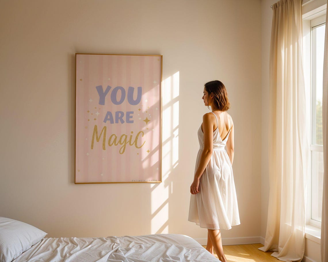 You Are Magic Inspirational Quote Poster with Gold Star Sparkles - Image 4