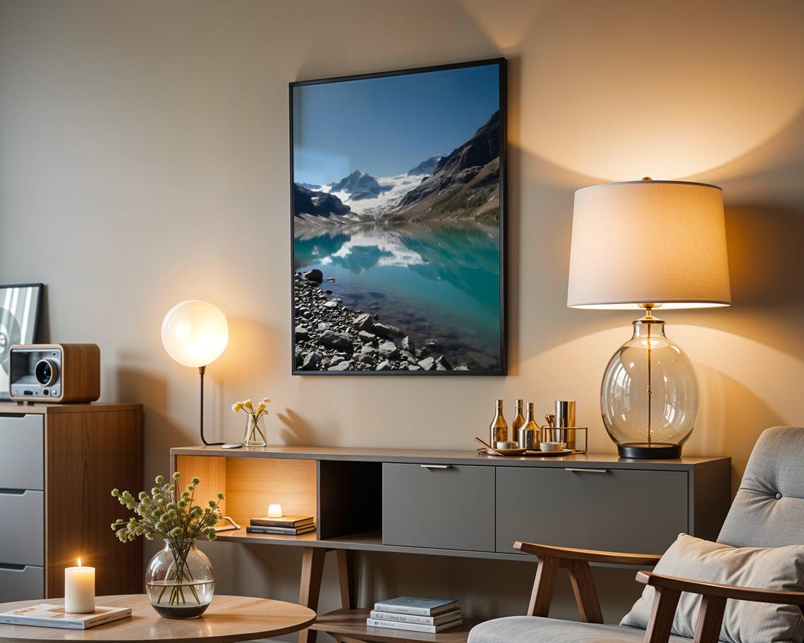 Stunning Mountain Lake Reflection Wall Art Scenic Nature Photography Serene Lake And Snowy Mountains Poster Tranquil Landscape Print - Image 5