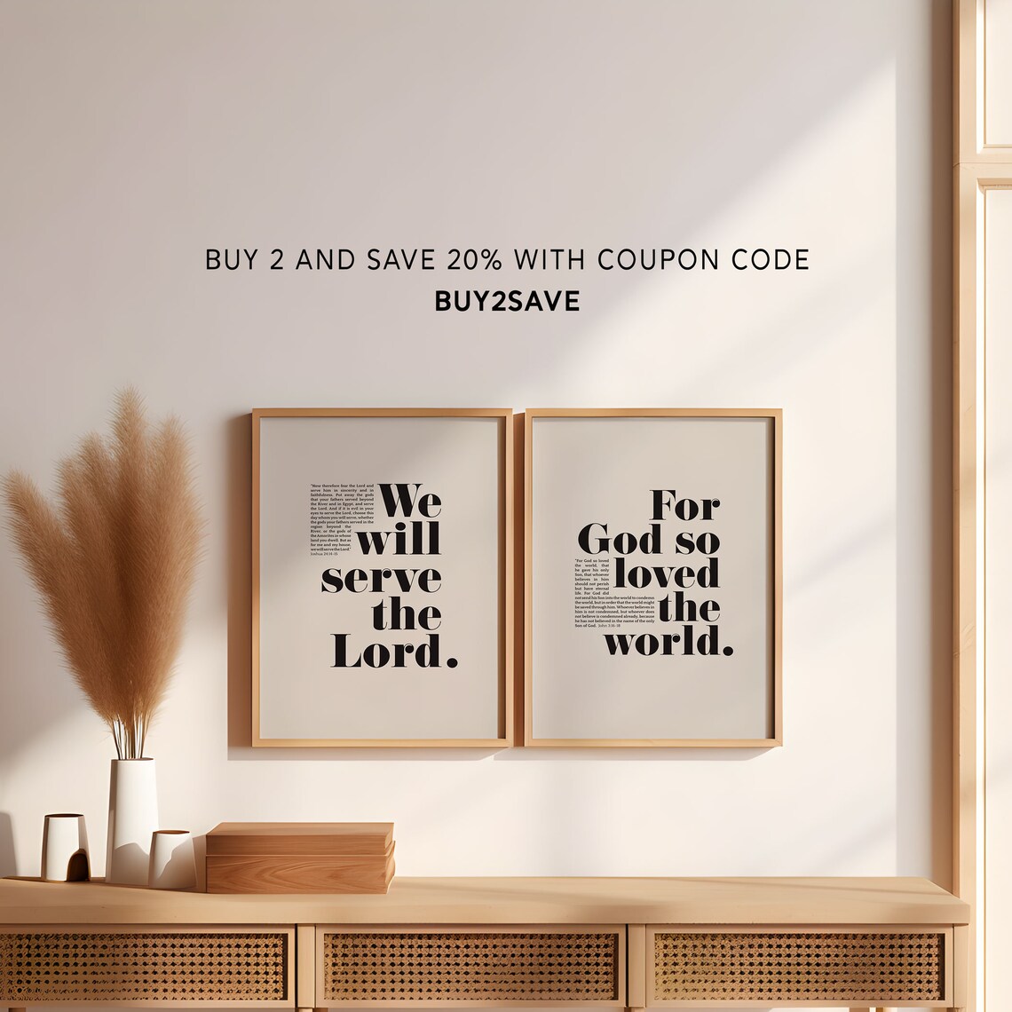 We Will Serve The Lord Joshua 24:15 Bold Modern Bible Verse Christian Poster - Image 2
