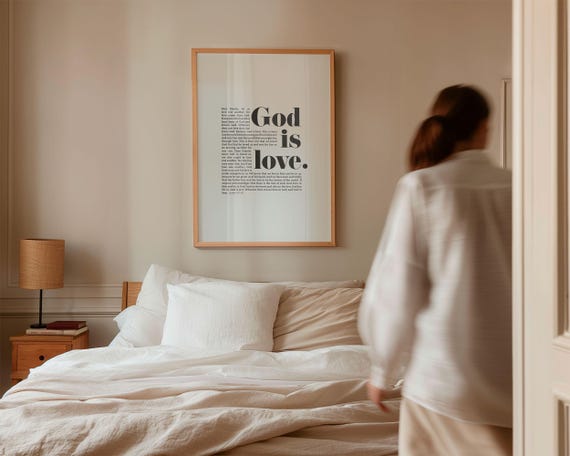 Christian Bible Verse Print God Is Love 1 John 4 Artwork Baptism Gift Scripture Bible Verses About Love Love Verse