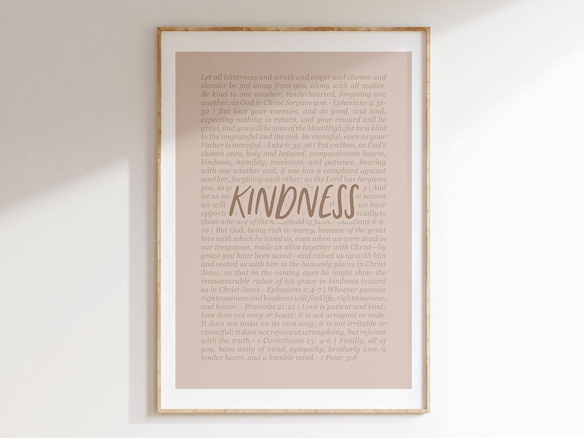 Kindness Fruit Of The Spirit Bible Verse Poster Nursery Decor Faith