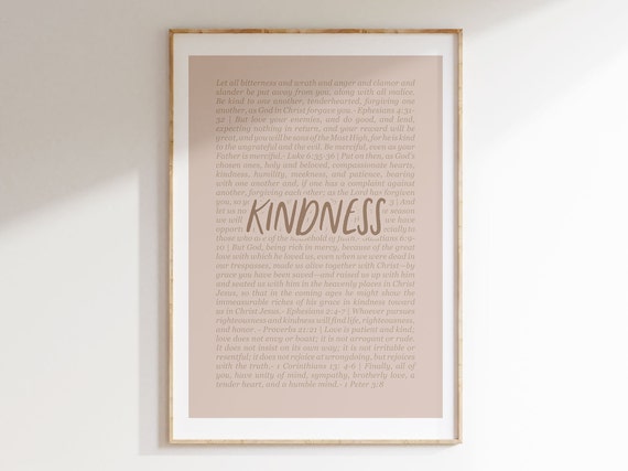 Kindness Fruit Of The Spirit Bible Verse Artwork Scripture Christian Poster Baby Nursery Home Decor Instant Print