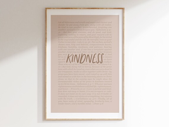 Kindness Fruit Of The Spirit Bible Verse Poster Nursery Decor Faith