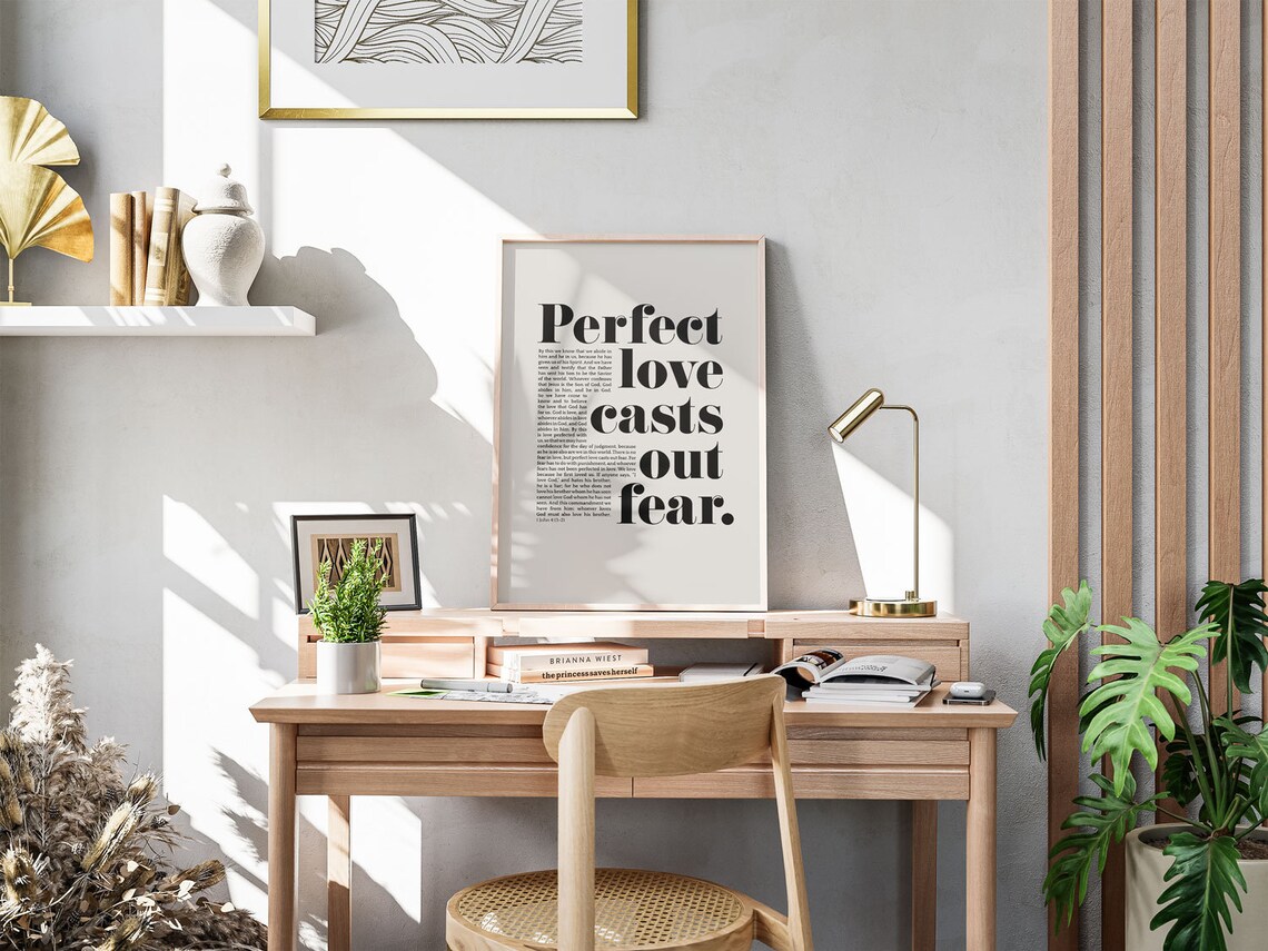 Perfect Love Casts Out Fear Christian Scripture Print - Image 5