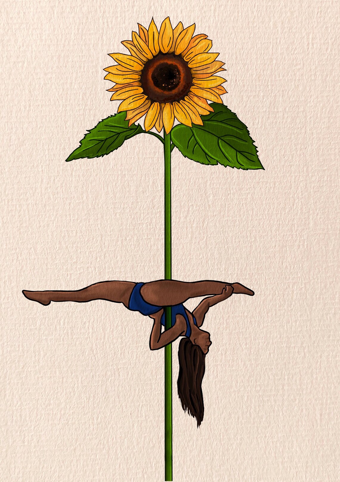 Custom Pole Dance Flower Art Print, Birth Flower Poster - Image 2