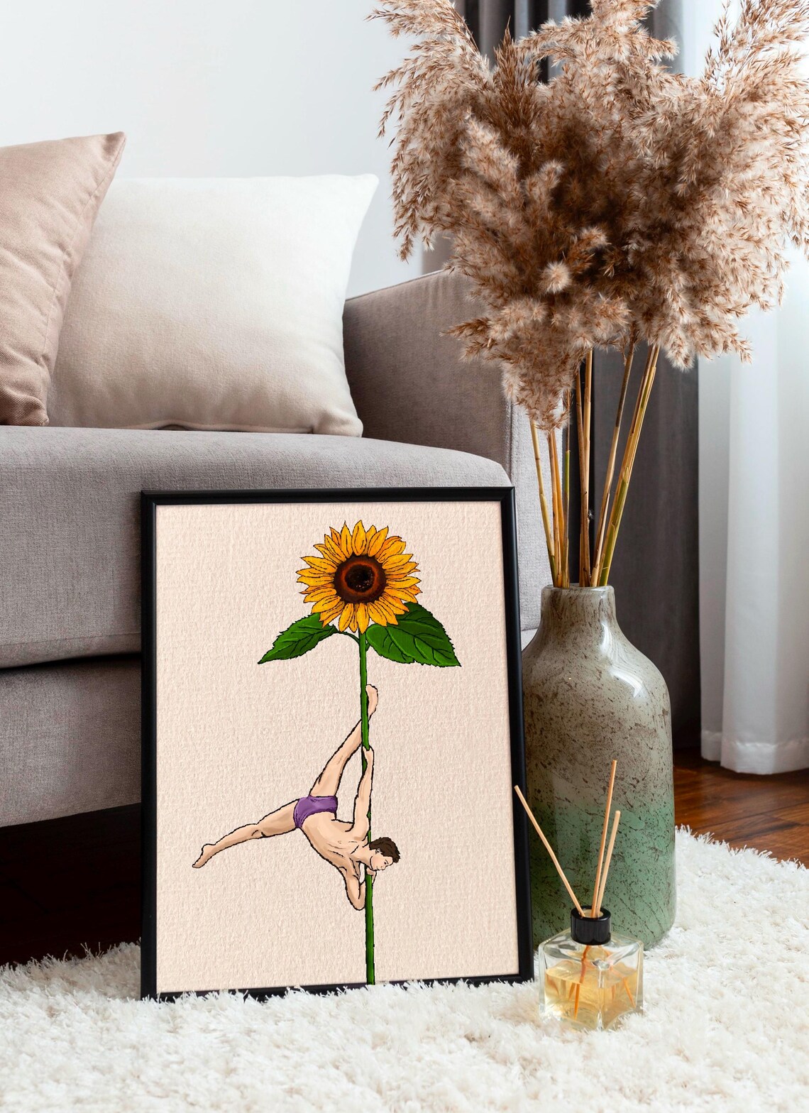 Pole Dance Flower Print, Sunflower Art Gift - Image 4
