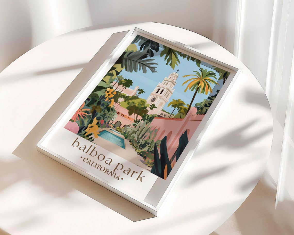 San Diego Poster Balboa Park Print Balboa Park Picture Southern California Travel Personalized Travel Art San Diego Art Print - Image 3