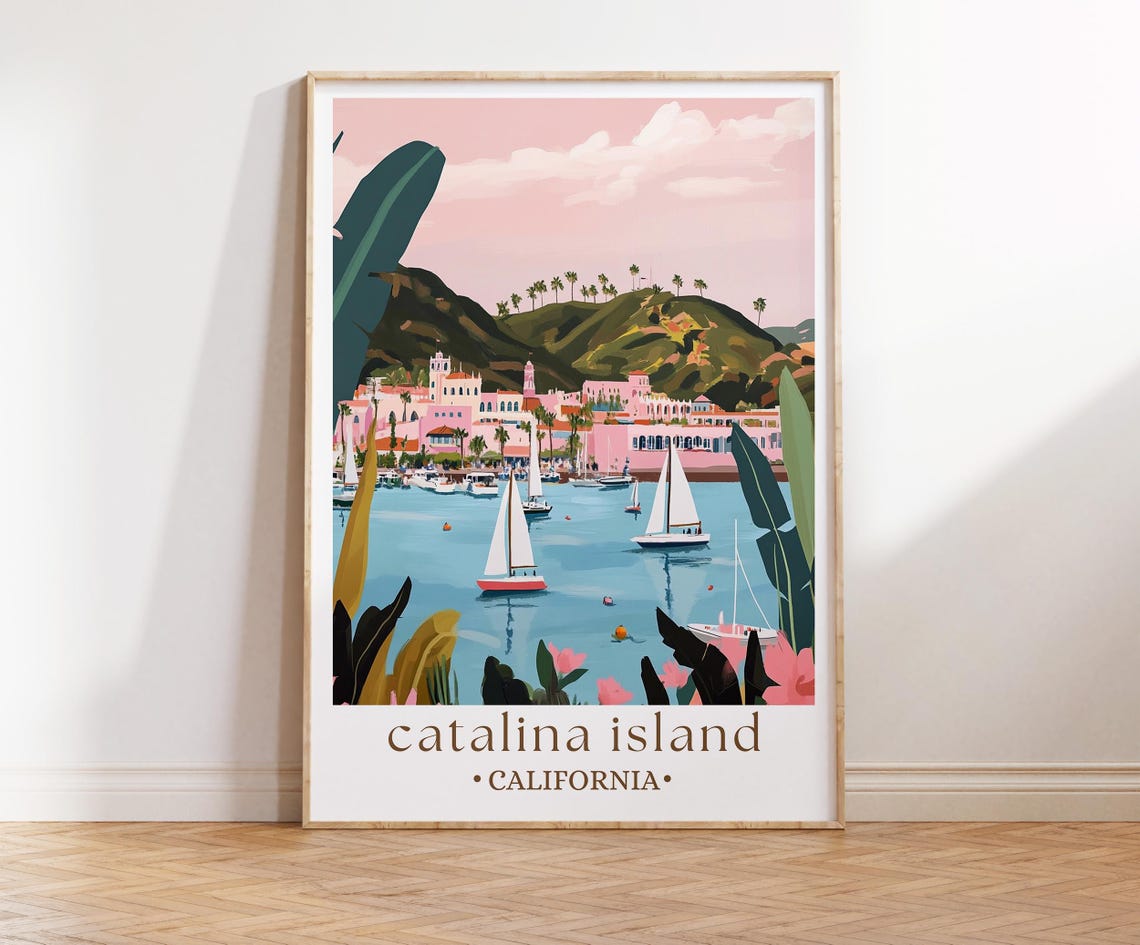 Catalina Island Print Catalina Island Poster California Island Art California Travel Poster California Print