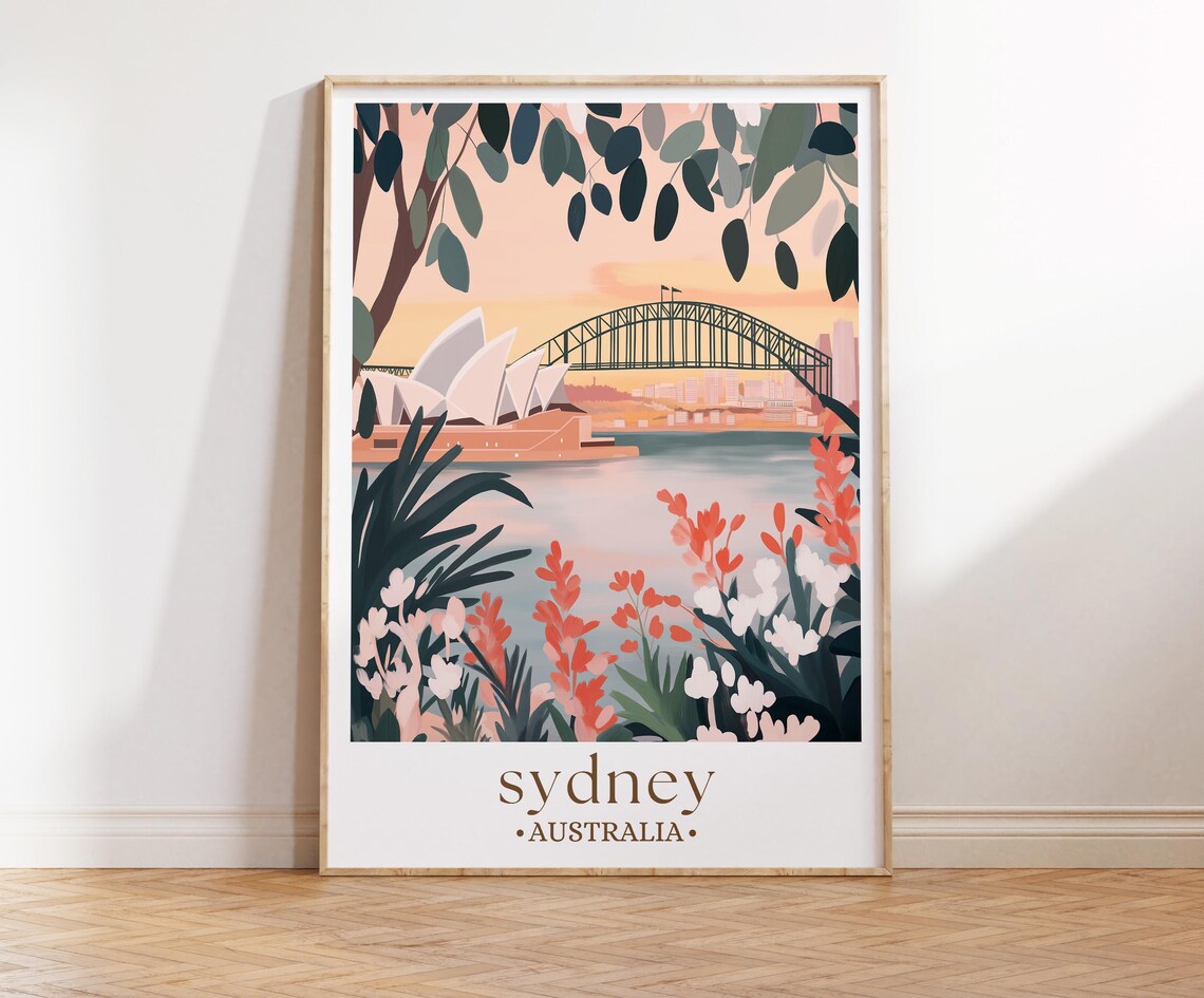 Sydney Minimalist Travel Poster, Modern Illustration