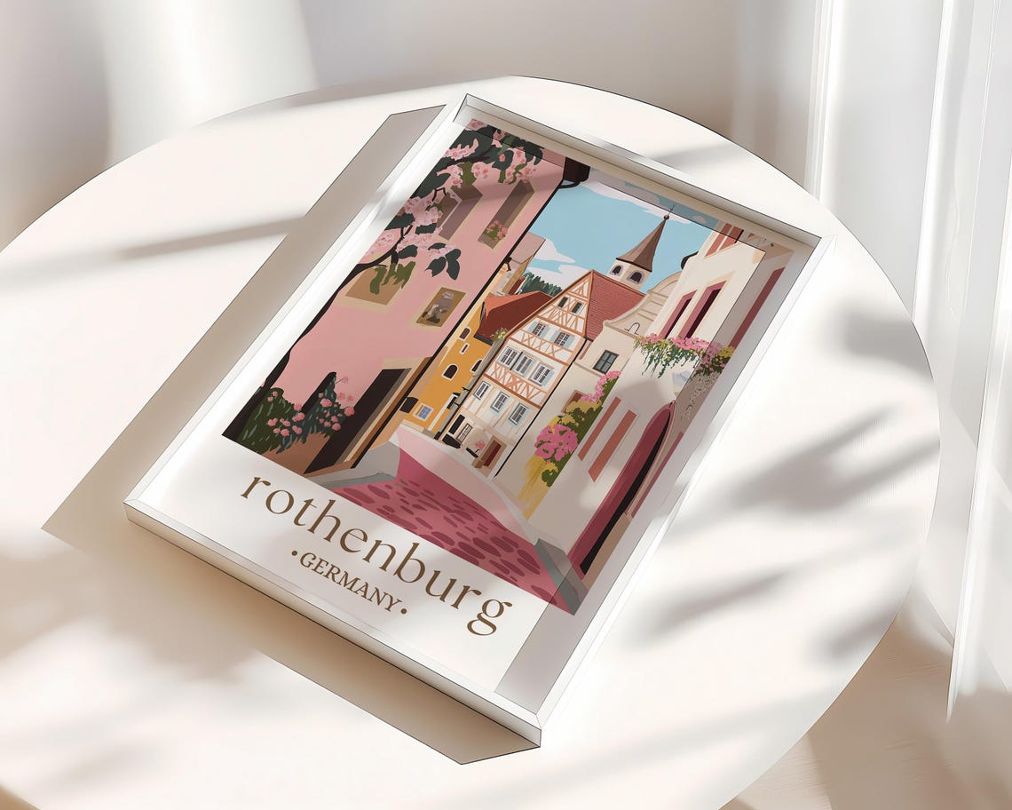 Rothenburg Travel Print Wall Art Rothenburg Wall Hanging Home Dcor Rothenburg Gift Art Lovers Germany Art Lover Gift Rothenburg Wall Dcor - Image 2