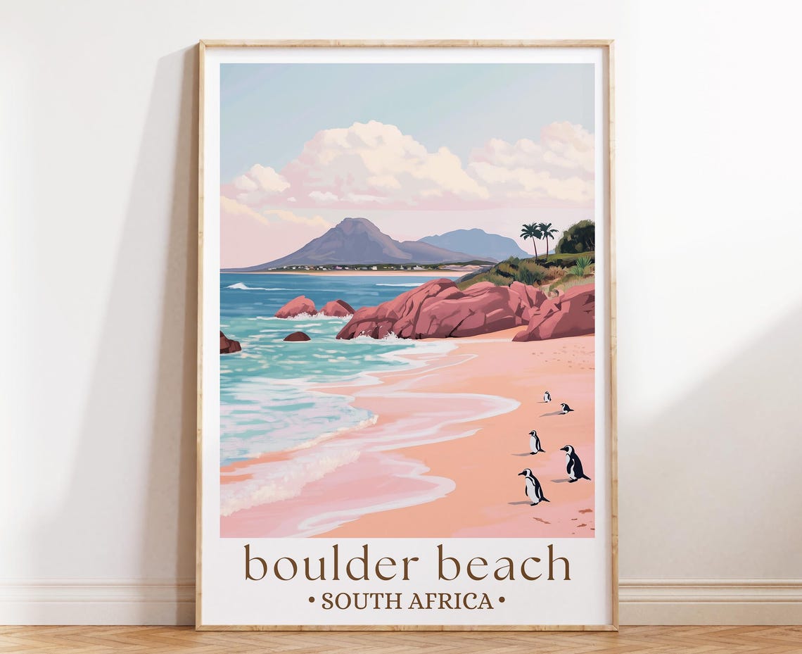 Boulder Beach South Africa Cape Penguins Granite Boulders Poster