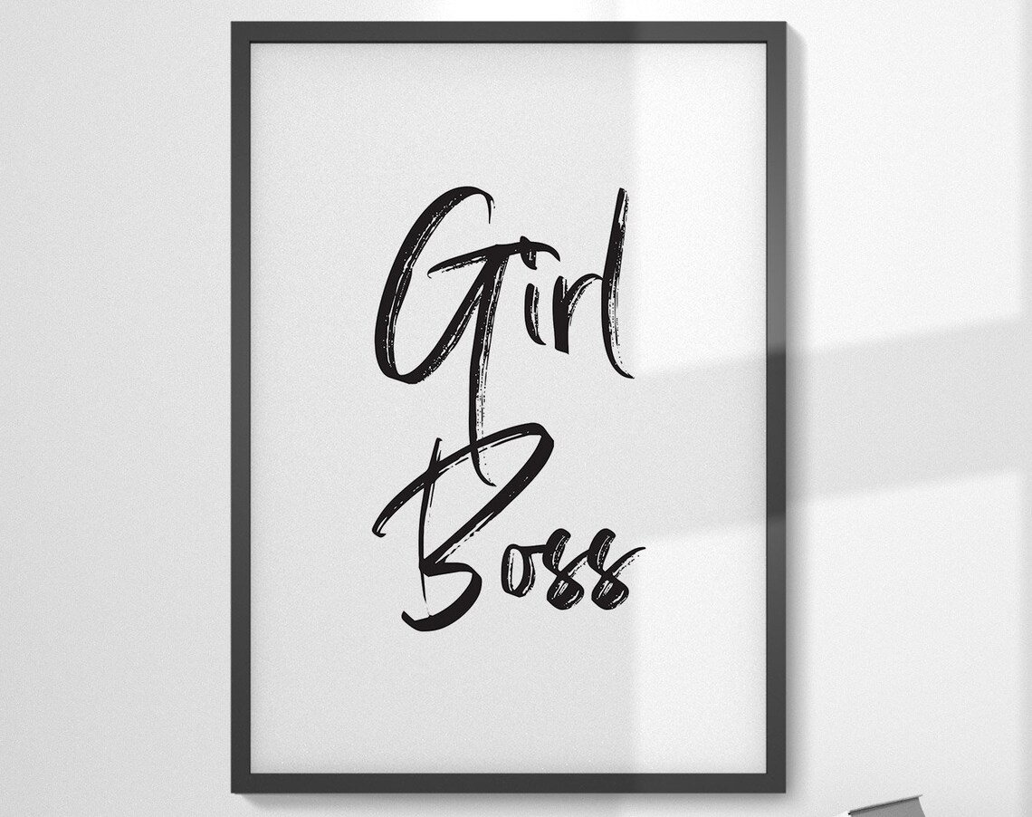 Girl Boss Bold Brush Script Empowering Women Quote Office Poster - Image 5