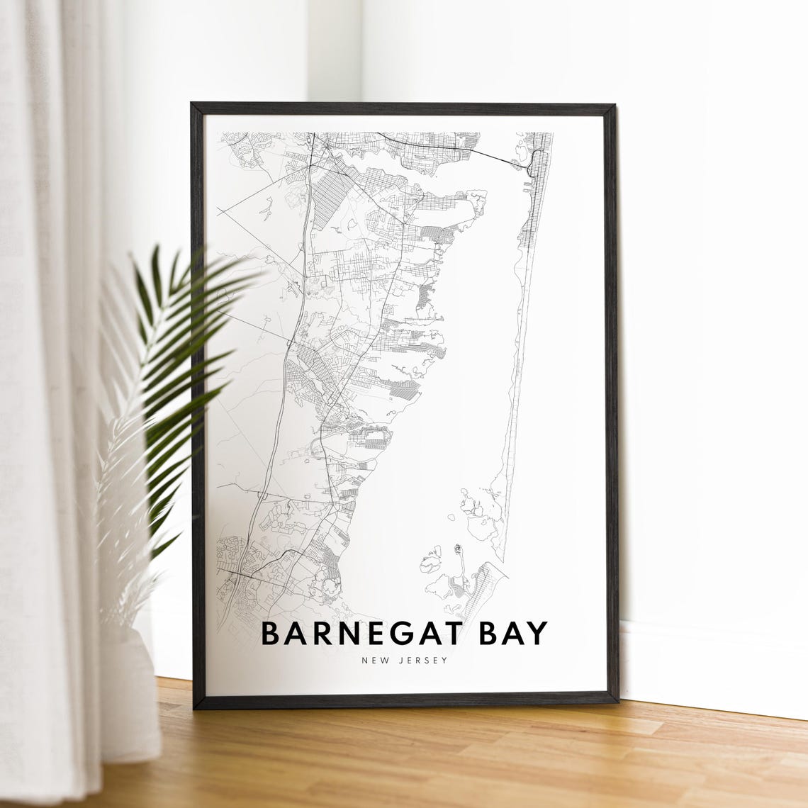 Barnegat Bay New Jersey Coastal Line Art Street Map Art Poster - Image 2