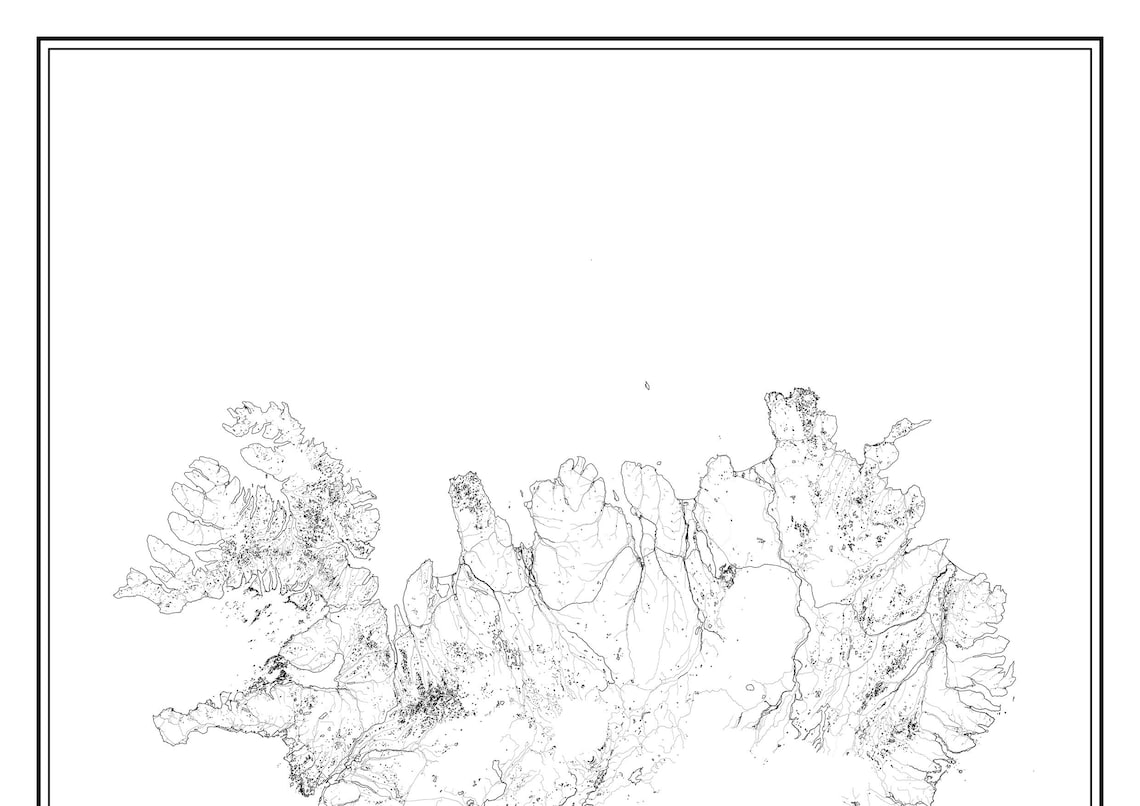 Iceland Map Poster, Minimal Black And White Map - Image 2