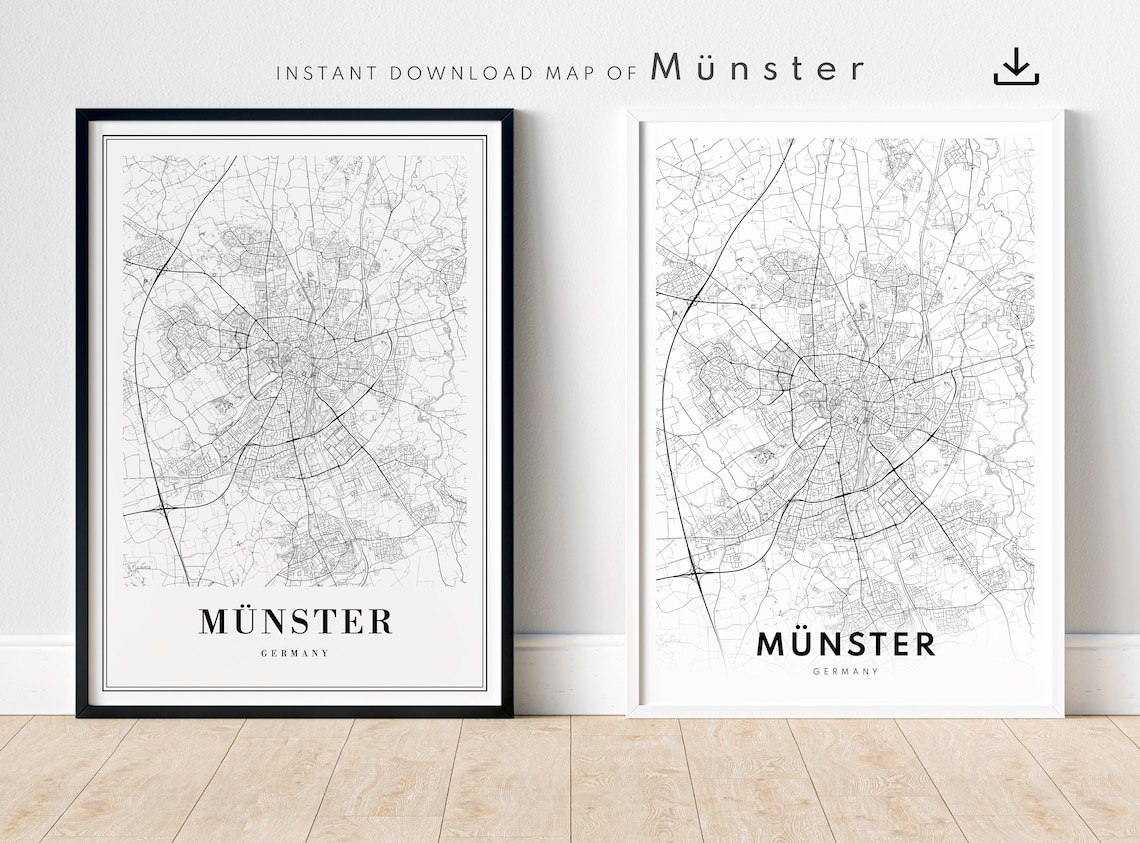 Instant Mnster Map, Germany Poster Print