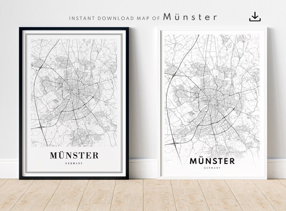 Instant Mnster Map, Germany Poster Print