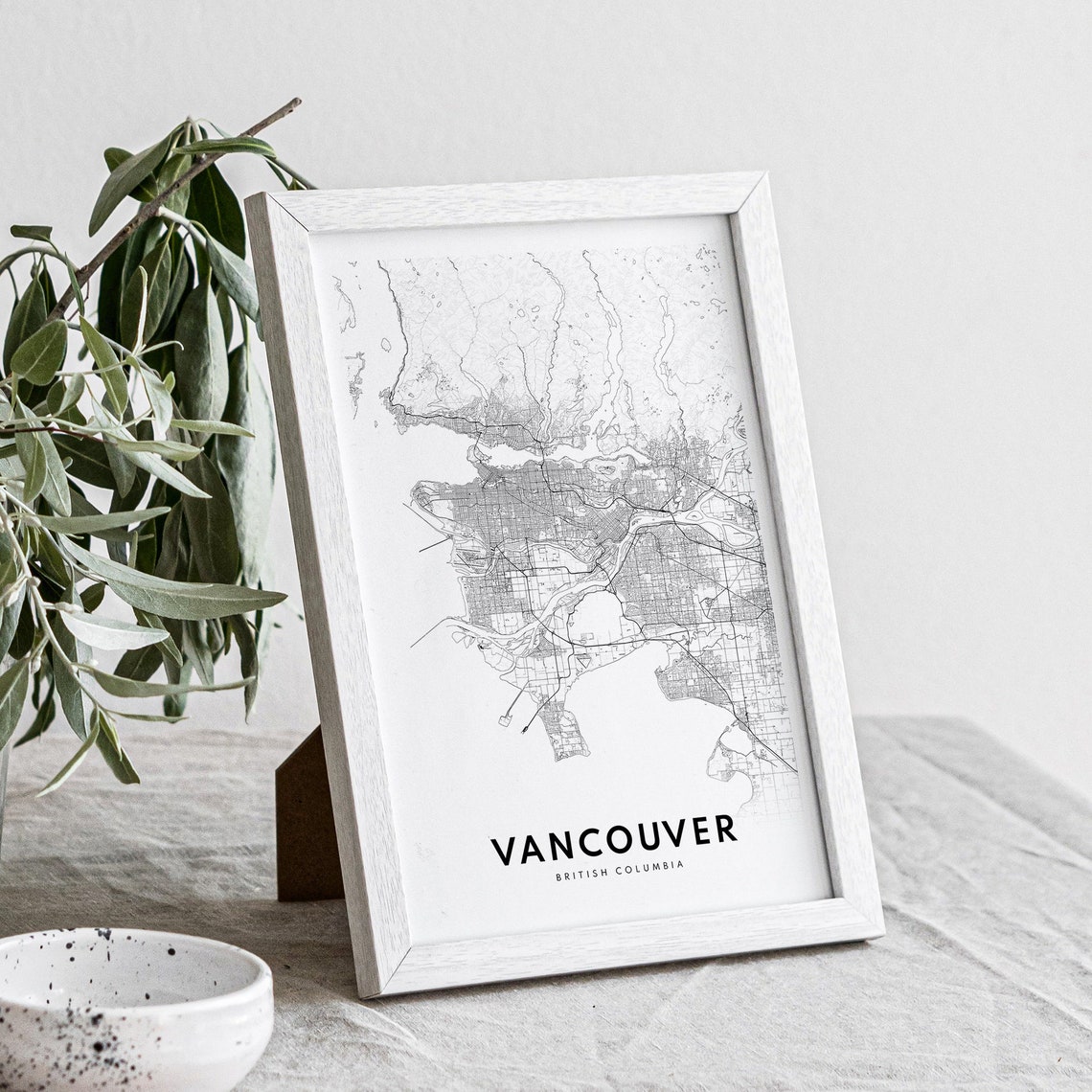 Vancouver British Columbia Street Map Black White City Line Art Poster - Image 4