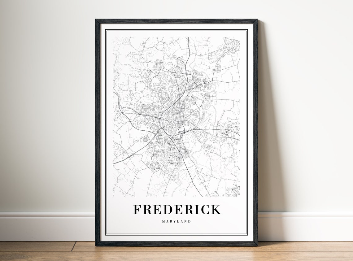 Frederick Maryland Historic Town Minimalist City Street Map Poster - Image 5