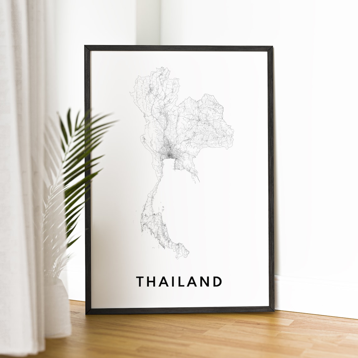Thailand Map Poster, Black And White Travel Map - Image 2