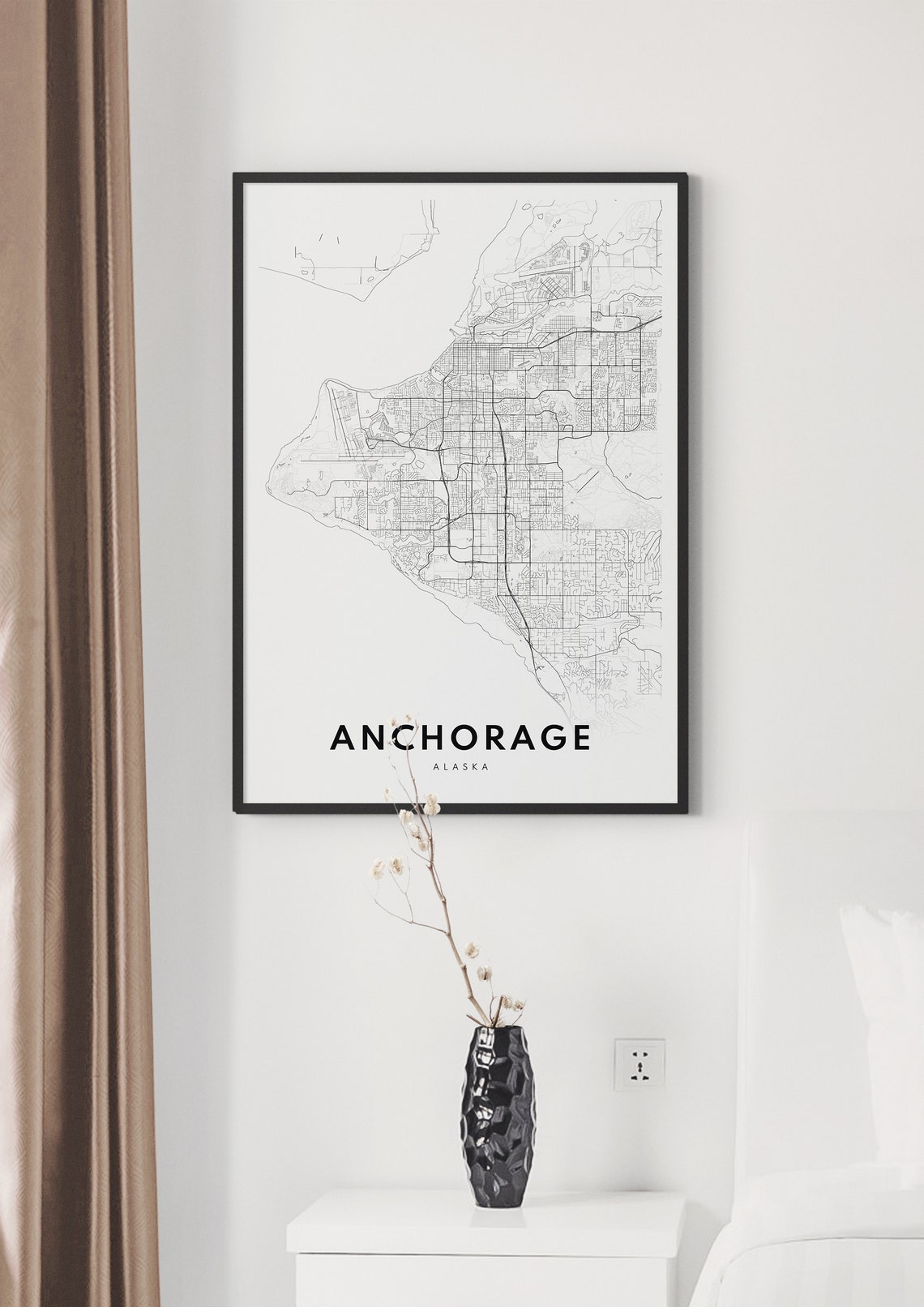 Anchorage Alaska Minimalist City Street Map Modern Wall Poster - Image 2