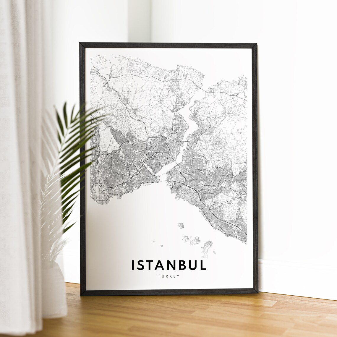 Istanbul Map Poster, Black and White Travel Art - Image 2