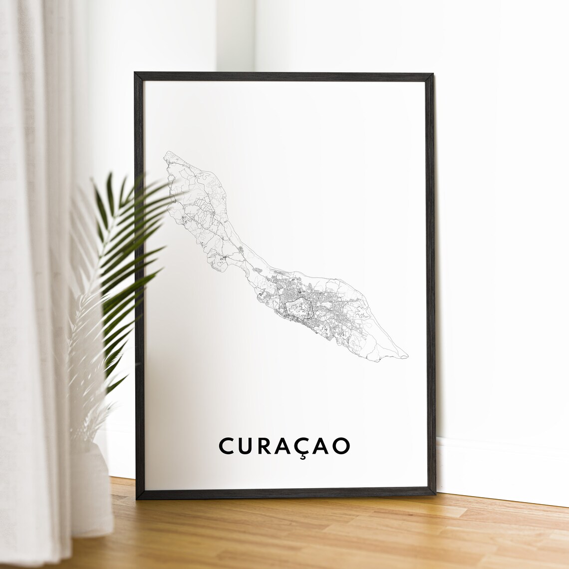 Curacao Map Travel Poster, Black And White Map - Image 5
