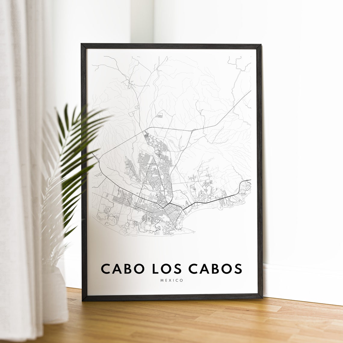 Cabo Los Cabos Mexico Minimalist Black Line City Map Art Poster - Image 2