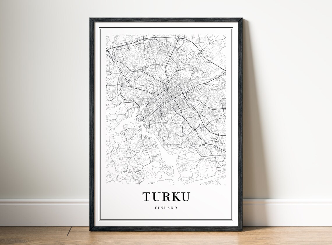 Turku Map Print, Black and White Travel Poster - Image 5