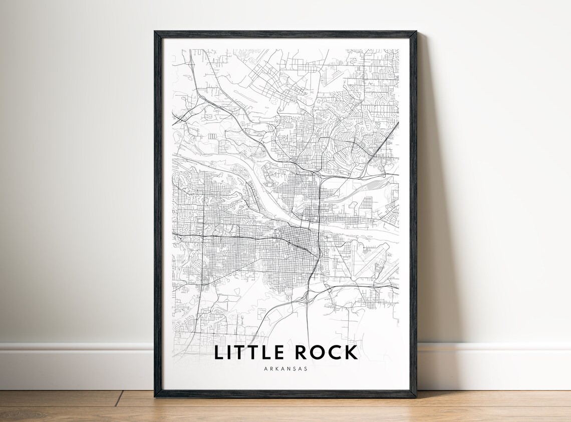 Little Rock Map Print, Arkansas Sketch Poster