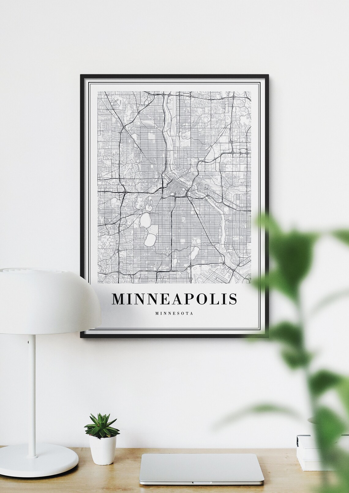 Minneapolis Map Print, Black and White Travel Poster - Image 4