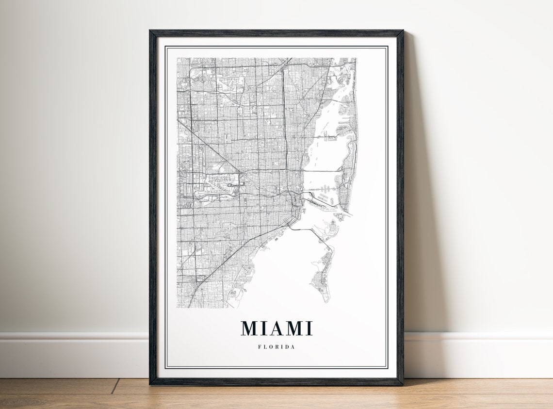 Miami Map Print, Modern Miami City Map - Image 4