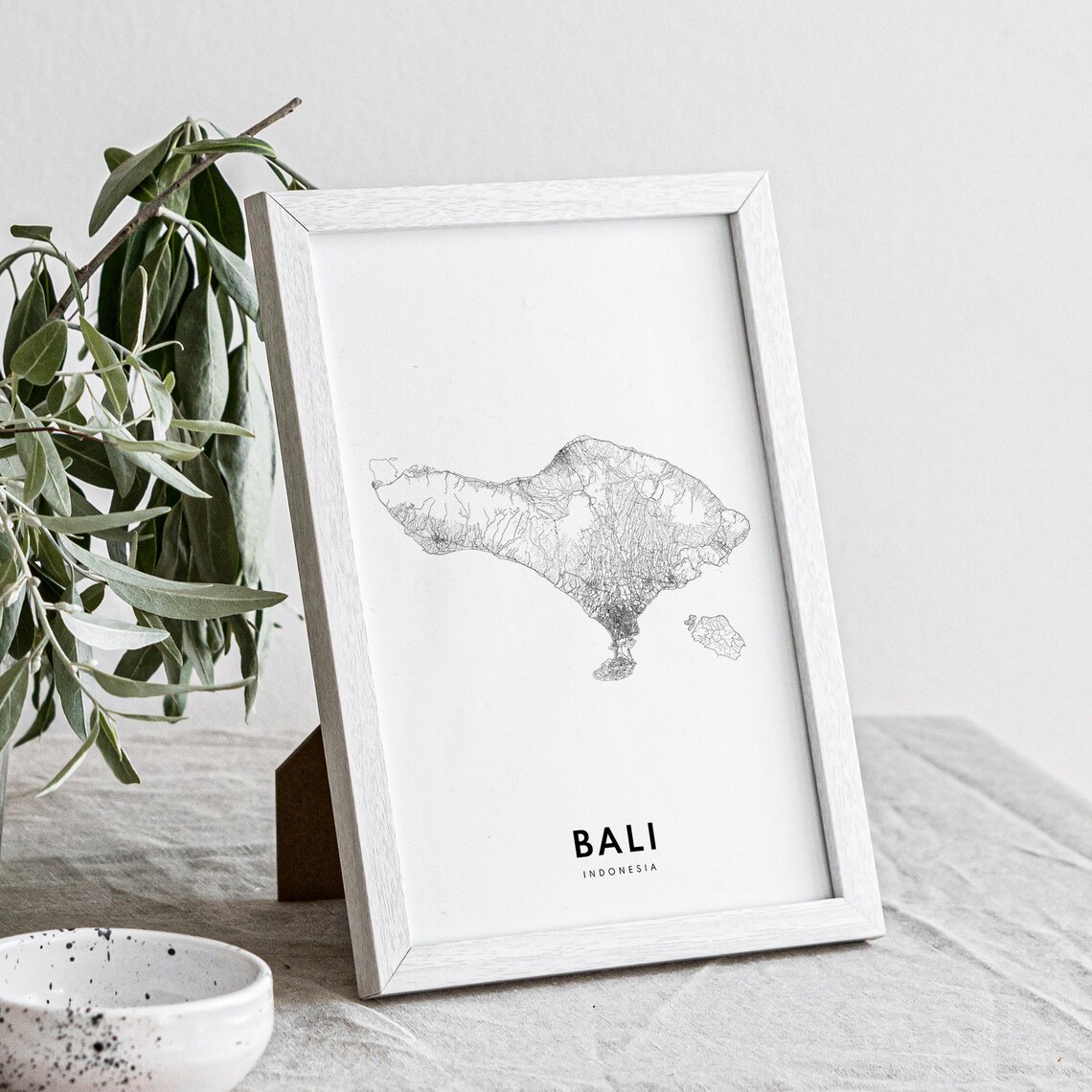 Bali Map Poster, Black and White Travel Print - Image 4