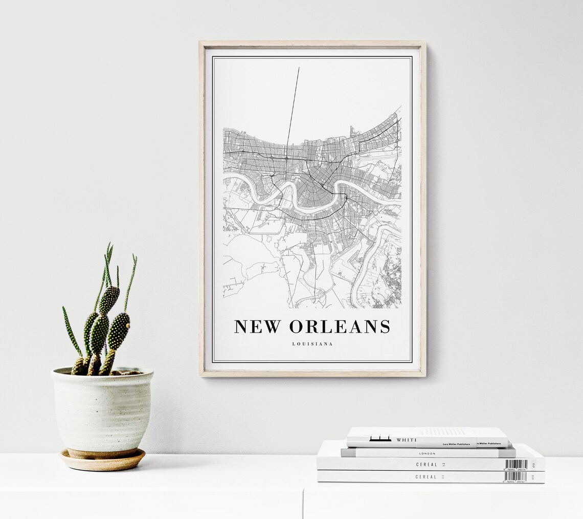 New Orleans Map Print, Minimalist Louisiana Poster - Image 3