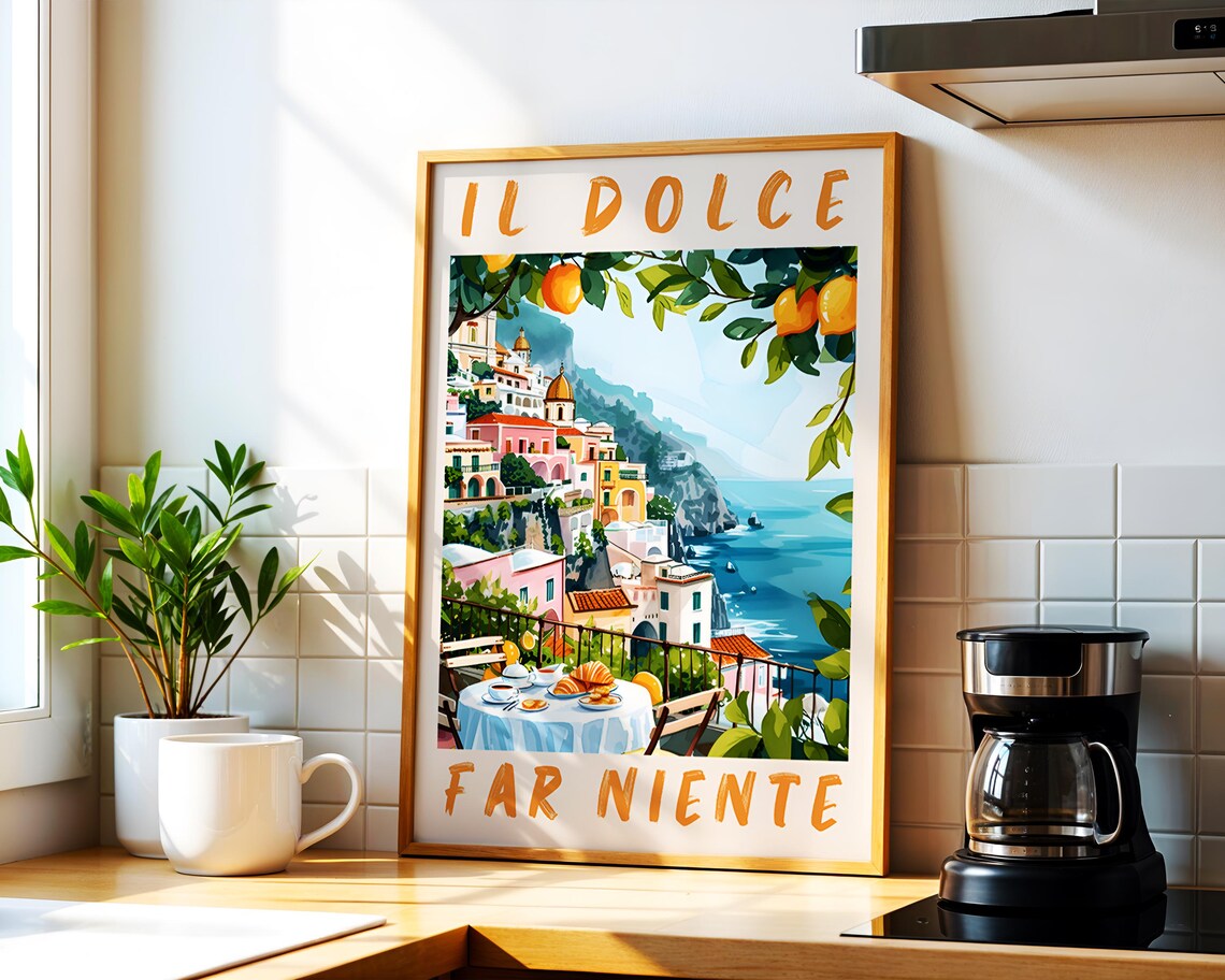 Il Dolce Far Niente Italy Coast Terrace Breakfast Travel Art Poster - Image 7