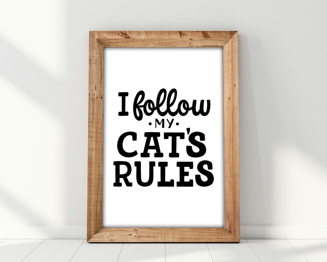 I Follow My Cats Rules, Funny Cat Lover Quote - Image 2