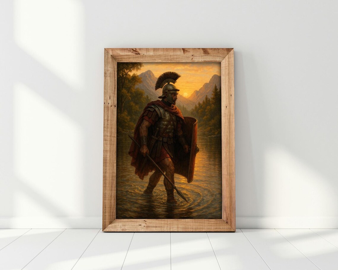 Roman Warrior At Sunset Art Print