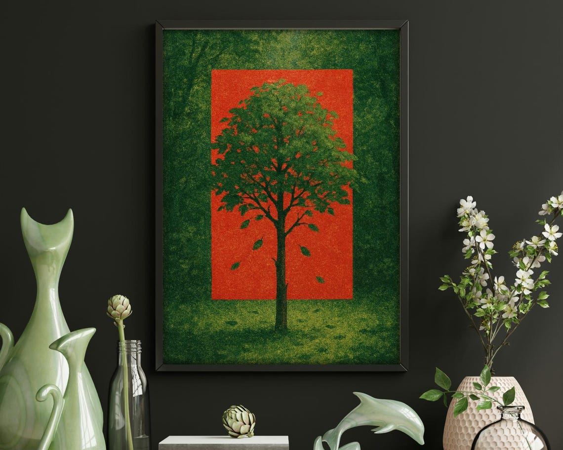 Bold Minimal Tree Art Print, Nature Geometry - Image 4