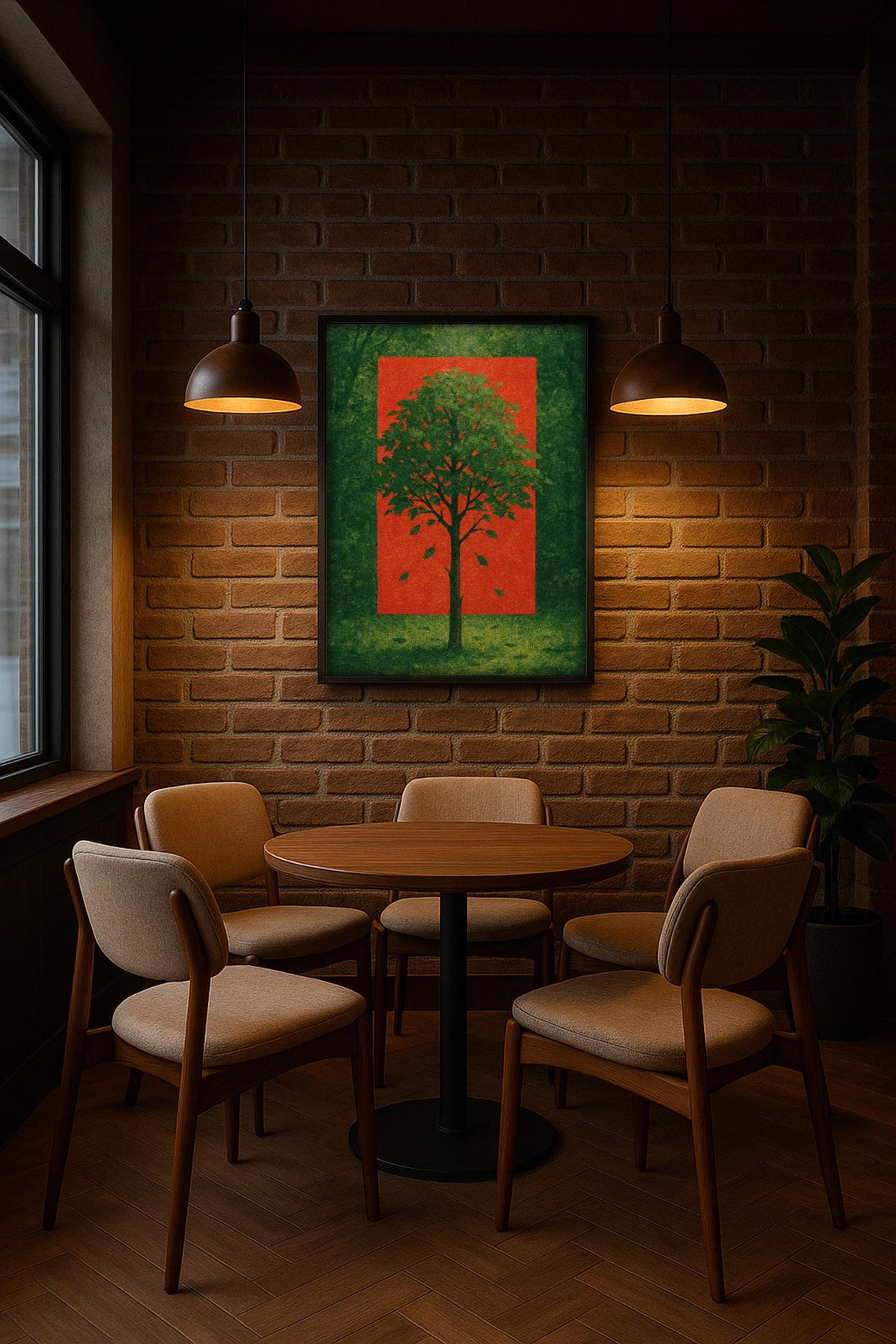 Bold Minimal Tree Art Print, Nature Geometry - Image 2